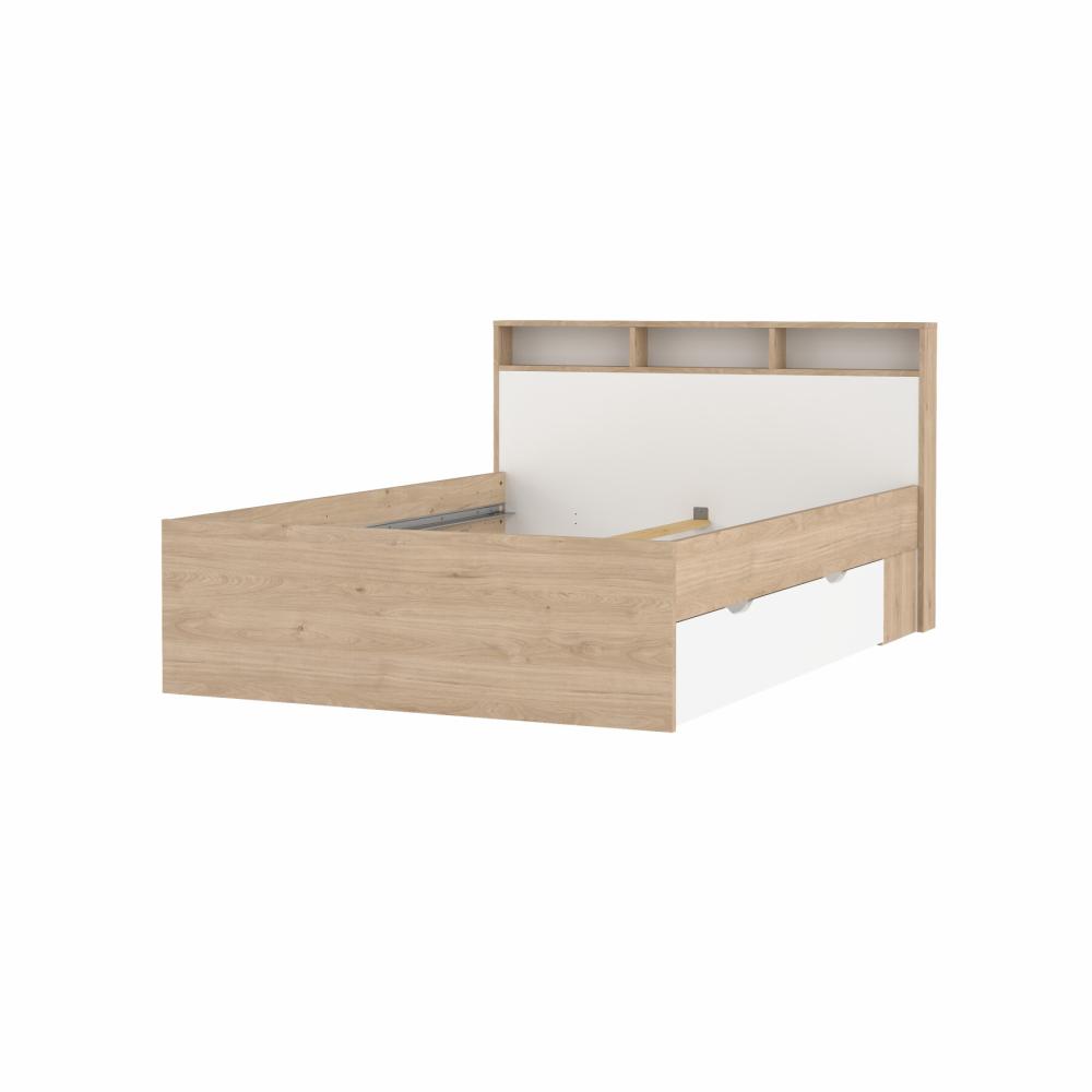 Tvilum Ikast Seng Med 2 Skuffer 140x200, Jackson Hickory Hvid, 149,8 216 96,8 - Tvilum Senge  - 5713035090964