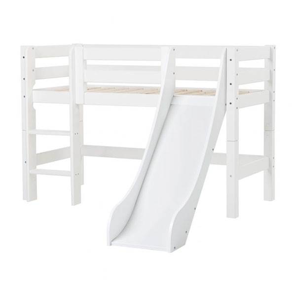 Hoppekids Eco Luxury Halvhøj Seng Med Rutsjebane Stige 70x160 - Hoppekids Senge  - 5706558026619
