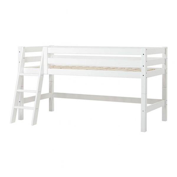 Hoppekids Eco Luxury Halvhøj Seng Med Skrå Stige, 120x200 - Hoppekids Senge  - 5706558044958