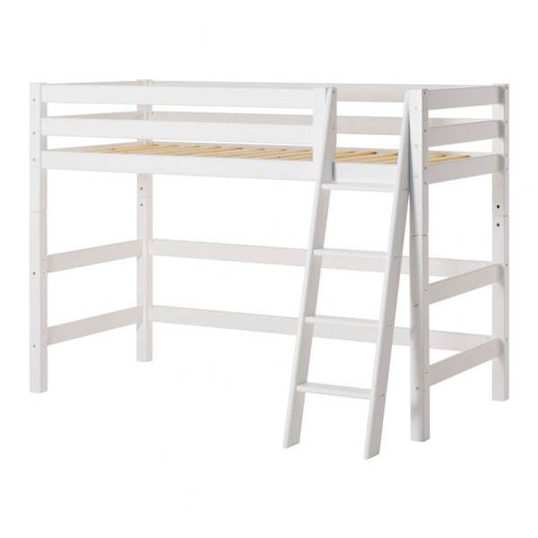 Hoppekids Eco Luxury Mellemhøj Seng Med Skrå Stige 120x200 - Hoppekids Senge  - 5706558043951