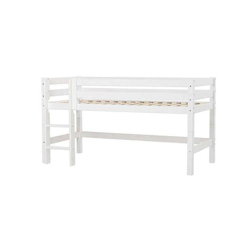 Hoppekids Eco Luxury Halvhøj Seng 90x200 . Fleksibel Indlægsbund Hvid - Hoppekids Senge  - 5706558026893