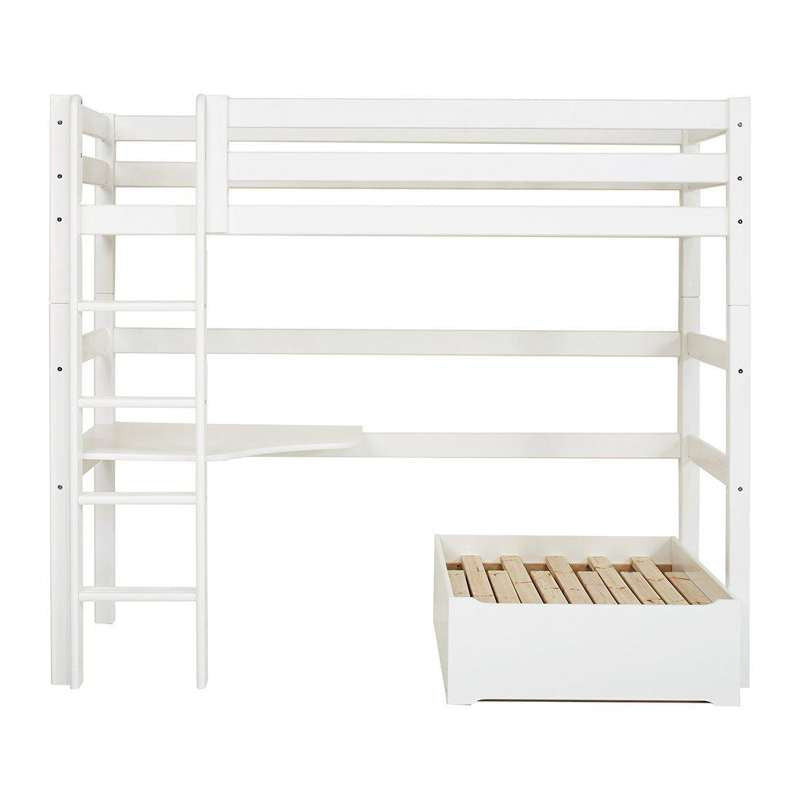 Hoppekids Eco Luxury Mega Seng . Lounge Modul Bordplade 90x200 . Fleksibel Indlægsbund Hvid - Hoppekids Senge  - 5706558029047