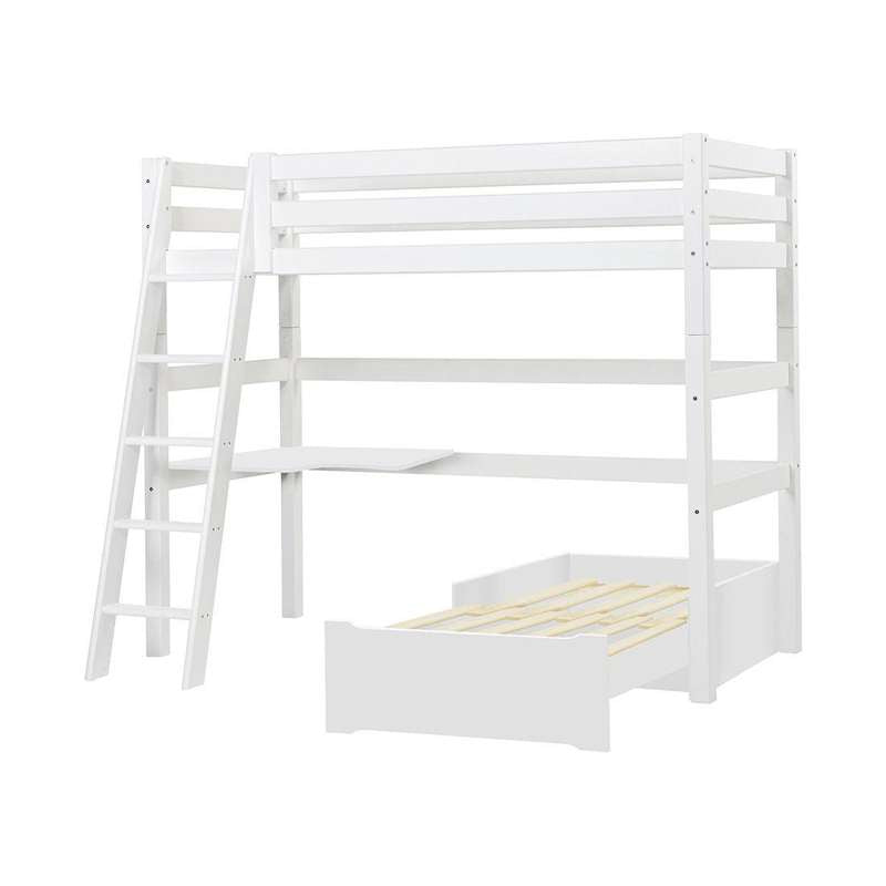 Hoppekids Eco Luxury Mega Seng . Lounge Modul Bordplade 90x200 . Skrå Stige Hvid - Hoppekids Senge  - 5706558029030