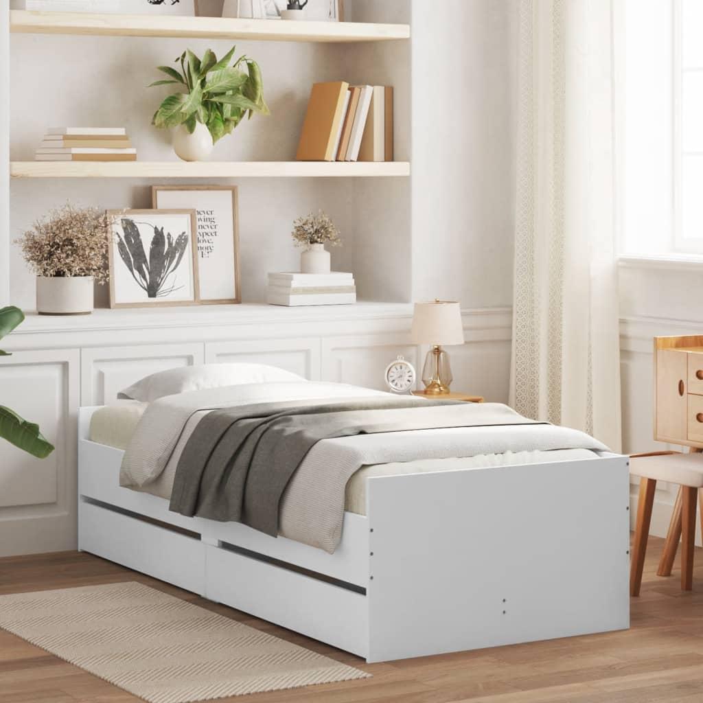 Hvid Sengeramme Med Skuffer 90x200 - Senge  - 8721012245884