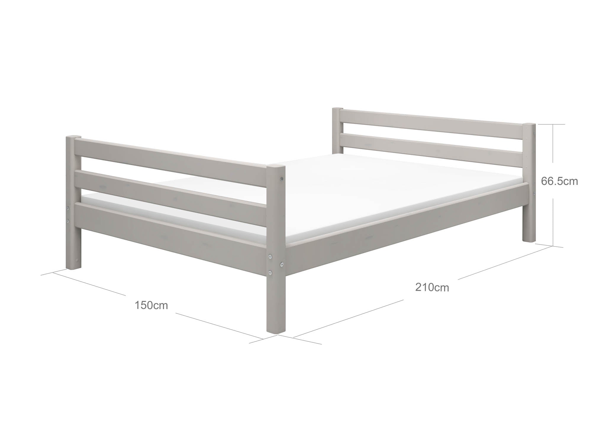 Grey Washed Pin Flexa Seng 140 Bredde 210 150 E - Flexa Senge  - 5706459101668
