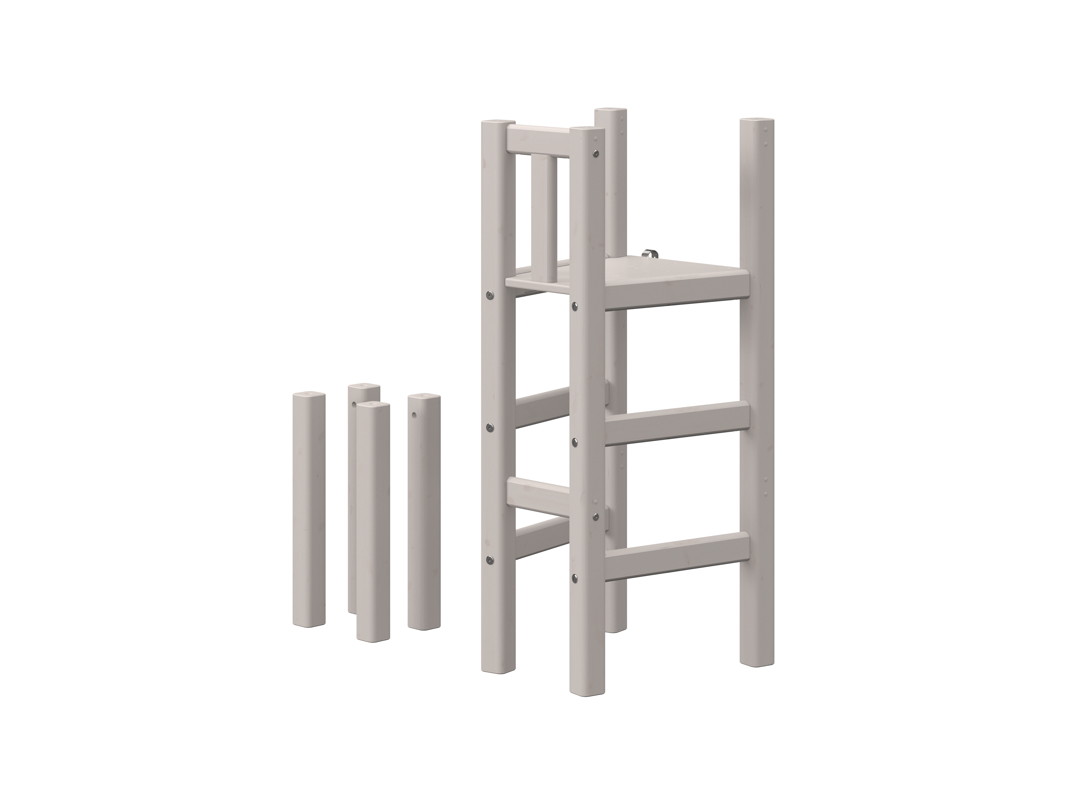 Grey Washed Pin Flexa Classic Platform Ben Til Halvhøj Seng 120 E - Flexa Senge  - 5706459101859