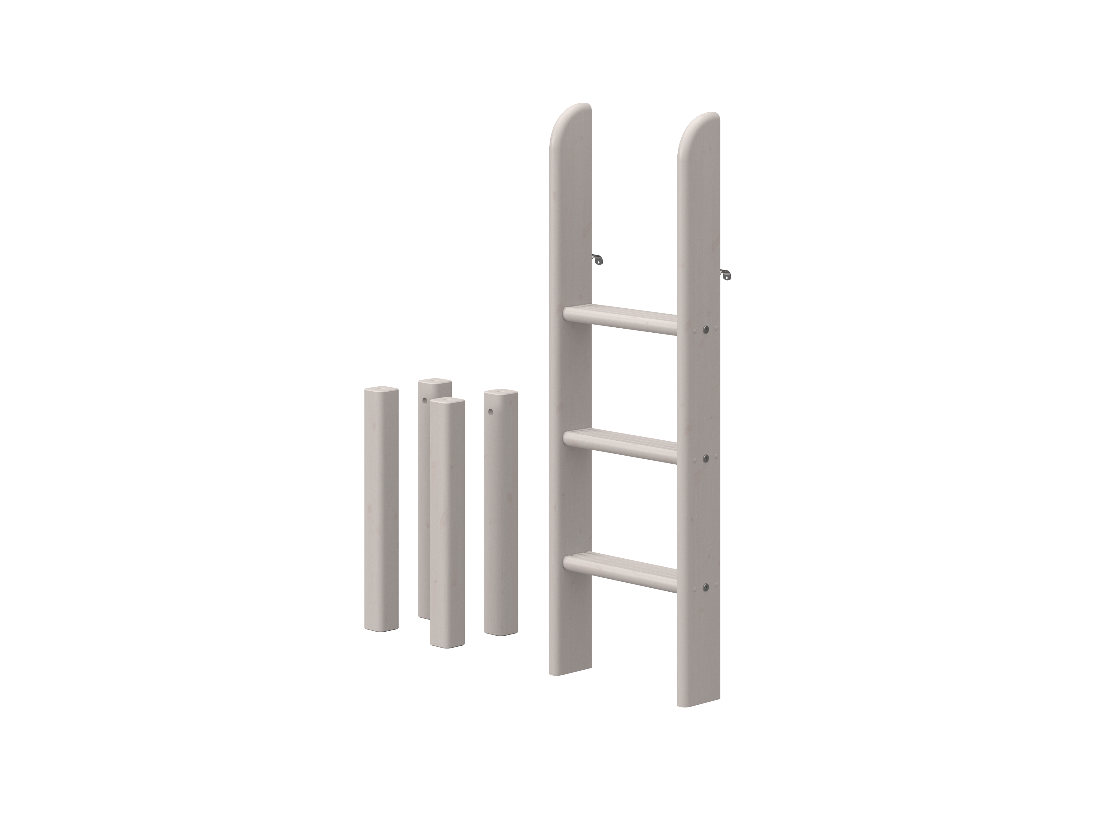 Grey Washed Pin Flexa Classic Stige Ben Til Halvhøj Seng 120 E - Flexa Senge  - 5706459101866