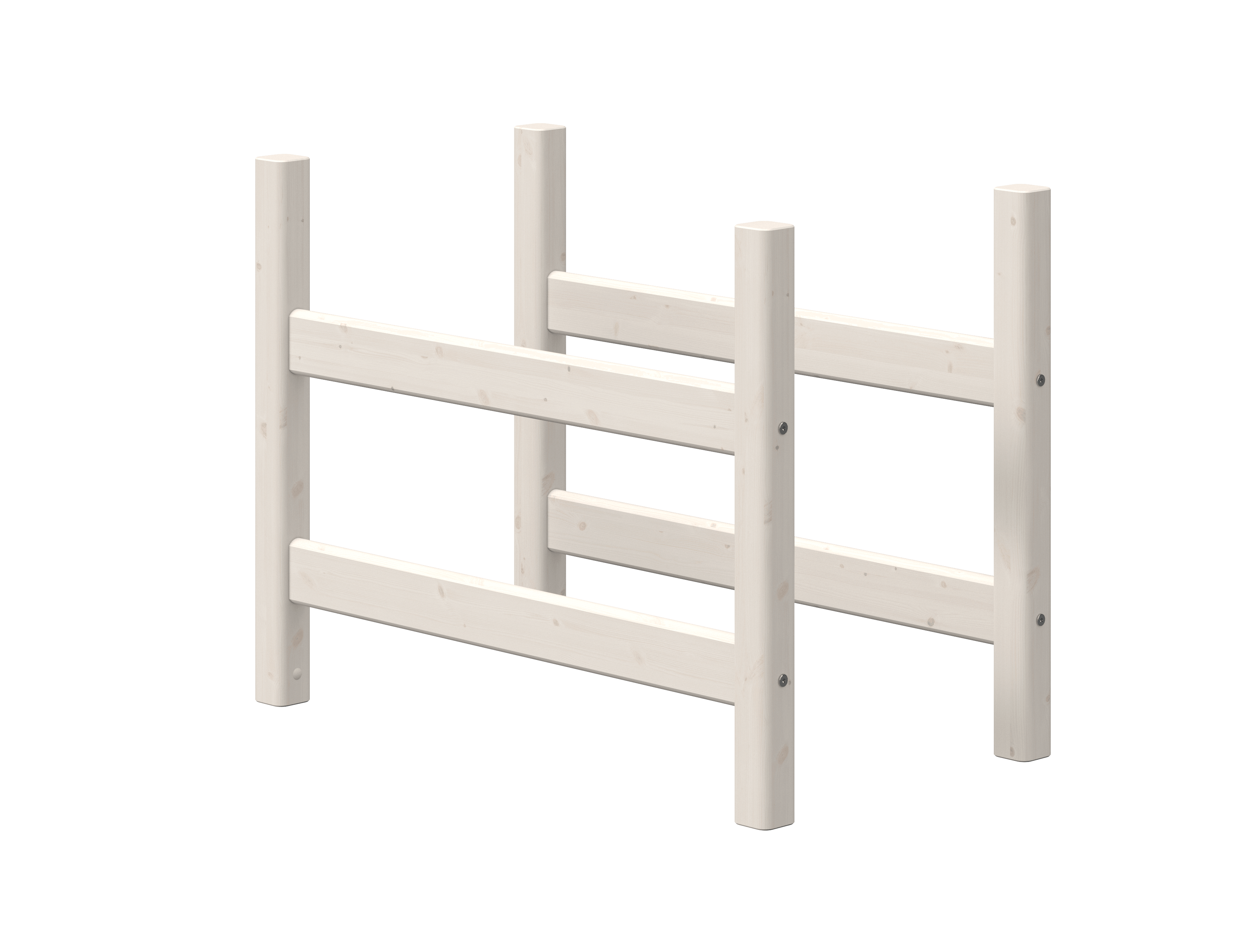 Hvid Flexa Classic Ben Til Mellemhøj Seng 100 White Washed Pine - Flexa Senge  - 5706459018737