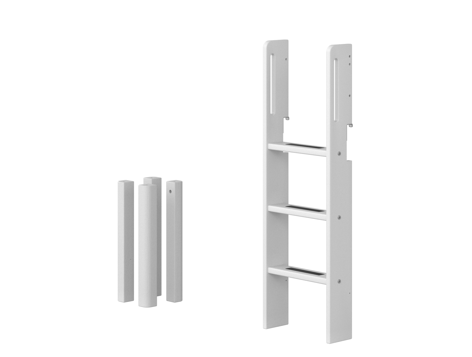 Hvid Flexa White Lige Stige Ben Til Halvhøj Seng 120 White - Flexa Senge  - 5706459065038