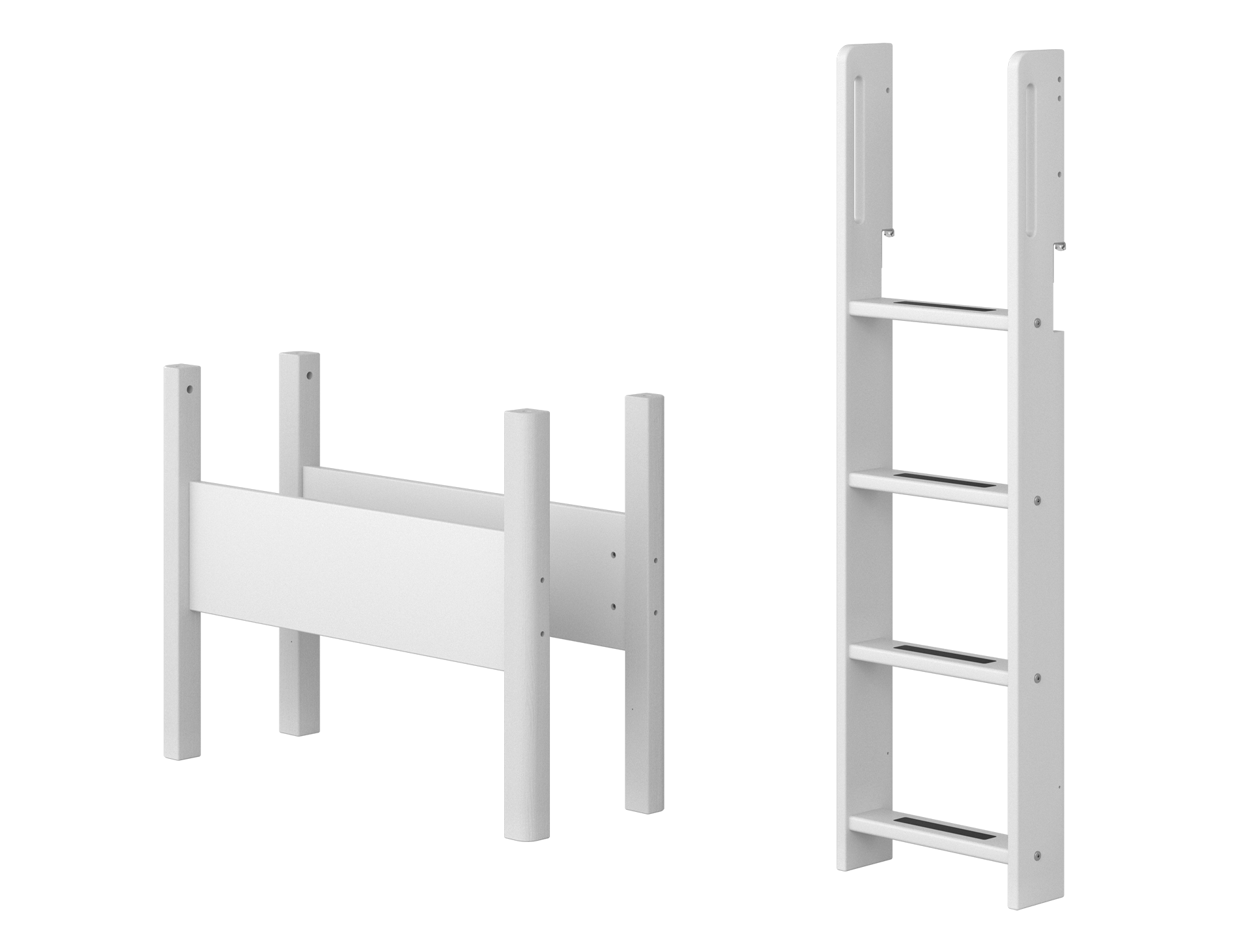 Hvid Flexa White Lige Stige Ben Til Mellemhøj Seng 143 White - Flexa Senge  - 5706459073606