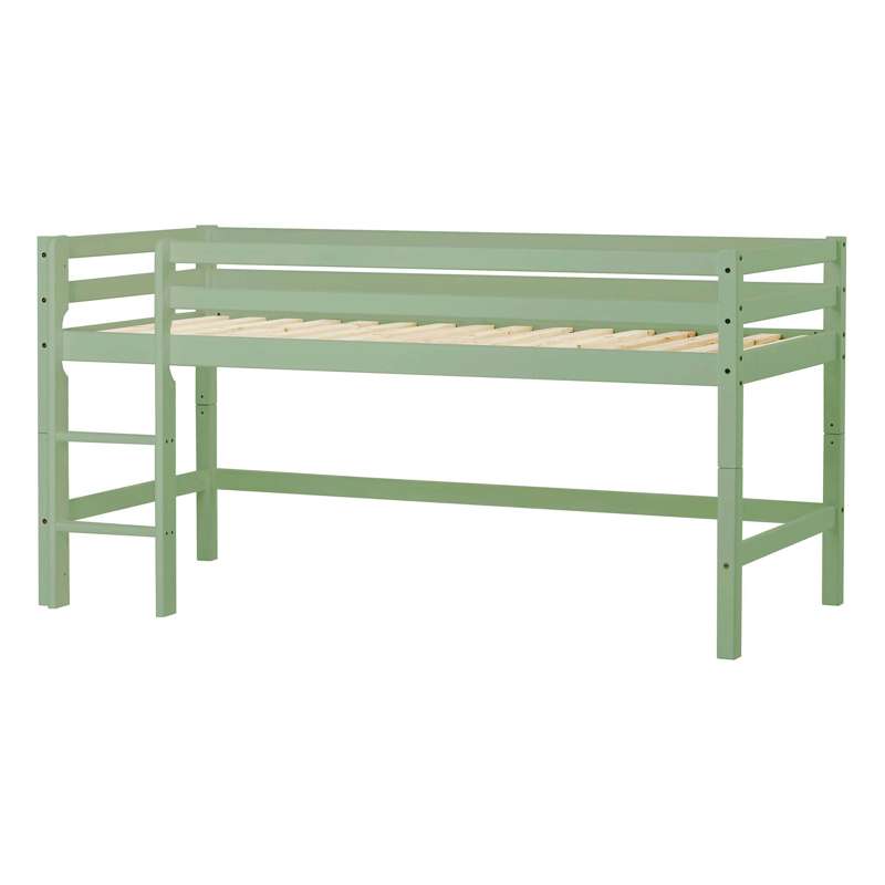 Grøn Hoppekids Eco Dream Halvhøj Seng 90x200 Delbar Pale Green - Hoppekids Senge  - 5706558032993